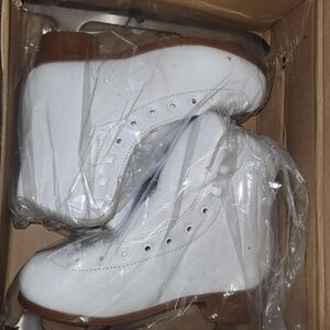 White Figure Skates with Brown Soles